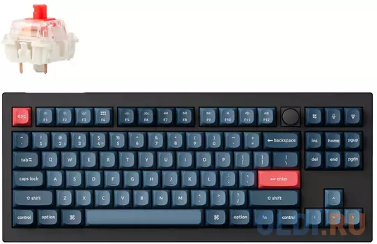 Классическая TKL (80%) механическая клавиатура Keychron V3 Max - 3 типа подключения, 87 клавиш, цвет Carbon Black, переключатели Gateron Jupiter Red