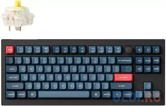 Классическая TKL (80%) механическая клавиатура Keychron V3 Max - 3 типа подключения, 87 клавиш, цвет Carbon Black, переключатели Gateron Jupiter Banan