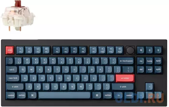 Классическая TKL (80%) механическая клавиатура Keychron V3 Max - 3 типа подключения, 87 клавиш, цвет Carbon Black, переключатели Gateron Jupiter Brown