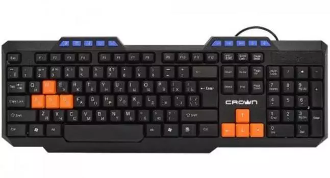 Клавиатура Crown CMK-482 Black USB проводная, мембранная, 104 клавиш + 10