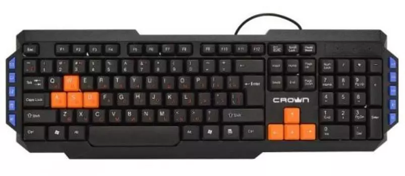 Клавиатура Crown CMK-483 Black USB проводная, мембранная, 104 клавиш + 10