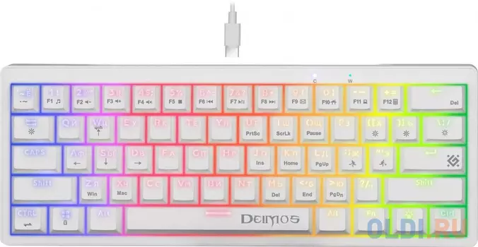 Клавиатура Defender MECHANICAL DEIMOS GK-303 RU RGB White USB