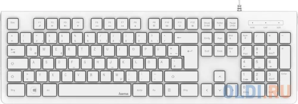 Клавиатура Hama KC-200 белый USB