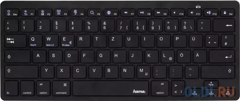 Клавиатура Hama KEY4ALL черный беспроводная BT slim Multimedia для ноутбука Touch