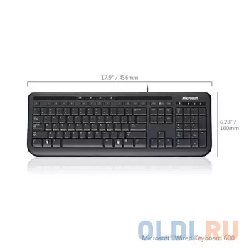 Клавиатура Microsoft Wired 600 Keyboard (ANB-00018) USB Black Retail