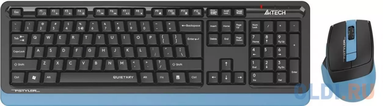 Клавиатура + мышь A4Tech Fstyler FGS1035Q клав:черный/синий мышь:черный/синий USB беспроводная Multimedia (FGS1035Q NAVY BLUE)
