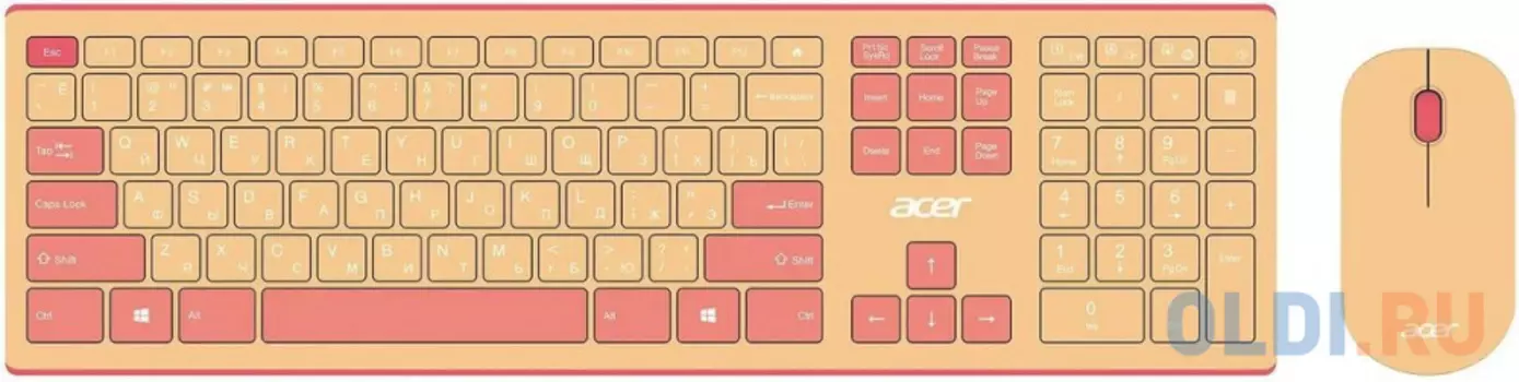 Клавиатура+мышь Acer OCC205 Wireless Beige/Pink