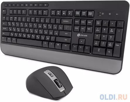 Клавиатура + мышь Оклик S290W клав:черный мышь:черный USB беспроводная Multimedia (351701)