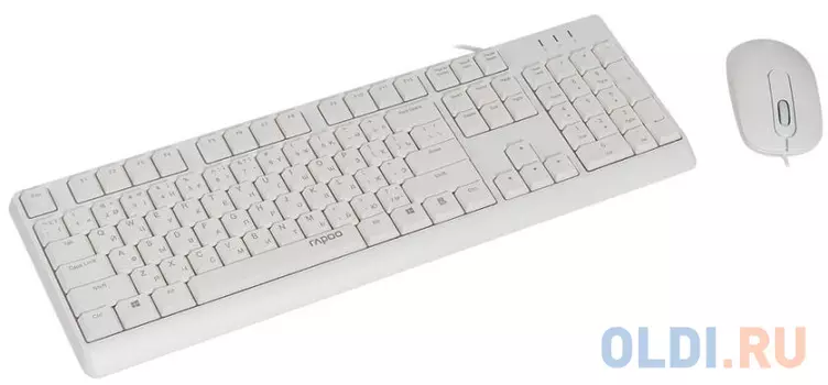 Клавиатура + мышь Rapoo X130PRO клав:белый мышь:белый, 1.5м, доп. защита от влаги
