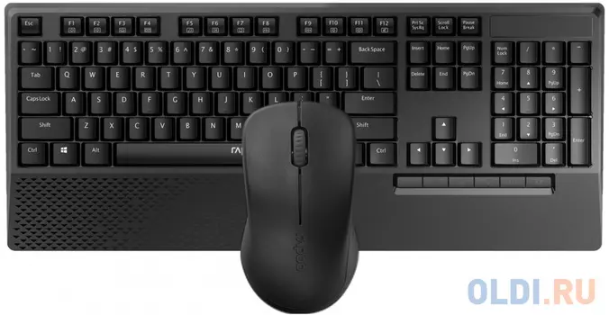 Клавиатура + мышь Rapoo X1960 клав:черный мышь:черный USB беспроводная