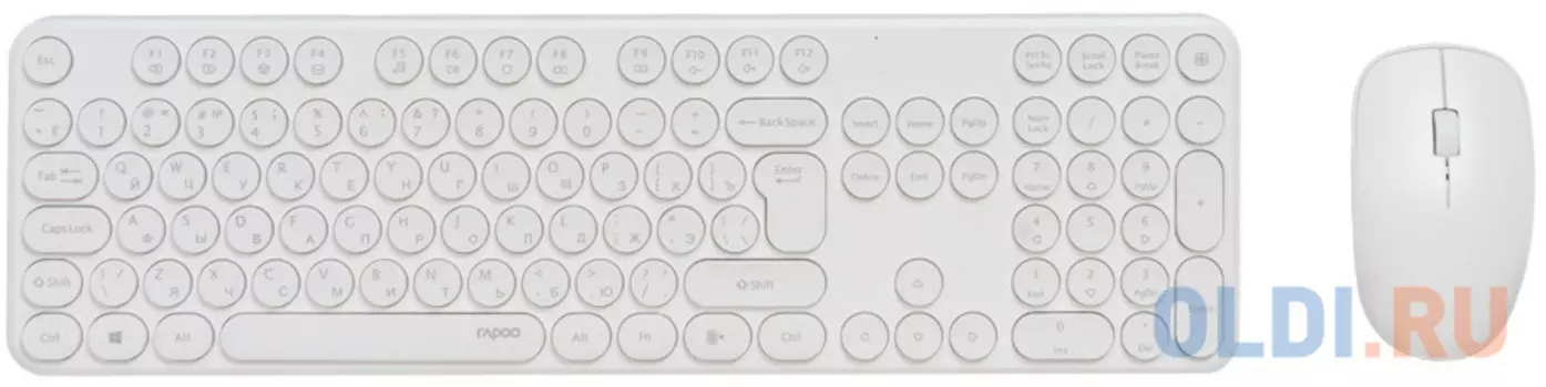 Клавиатура + мышь Rapoo X260S клав:белый мышь:белый USB беспроводная