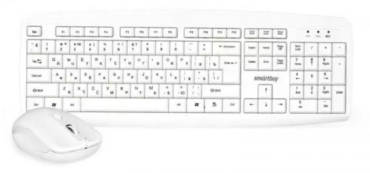 Клавиатура + мышь Smartbuy One 212332AG White USB(Radio) 104 клавиши / 1600 dpi, 4 кнопки + колесо