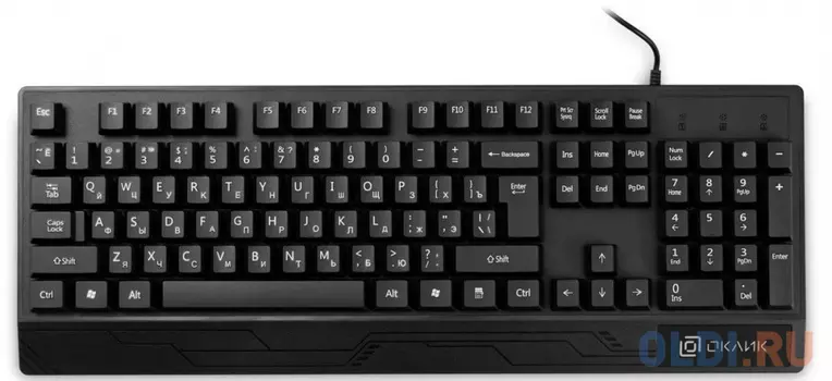 Клавиатура Oklick 115M, USB, c подставкой для запястий, черный [1678098]