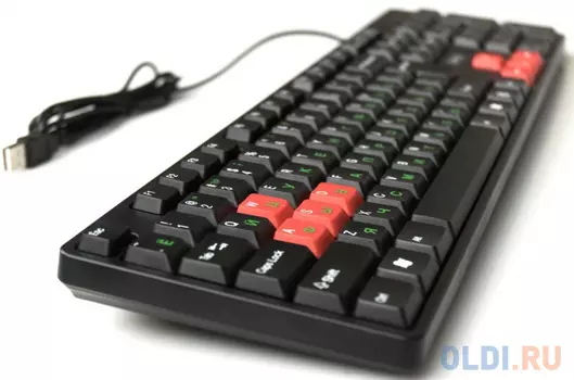 Клавиатура проводная Dialog KS-030U USB черный красный