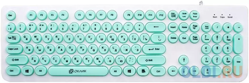 Клавиатура проводная Oklick 400MR USB белый