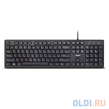 Клавиатура SVEN KB-E5800 чёрная (104кл, Slim, островн. тип кл. 12 Fn функций)