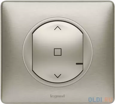 Коллекция умных устройств Celiane with NETATMO. Умный беспроводной выключатель рольставней. Цвет Титан. Рамка Титан.
