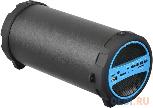 Колонка порт. Hyundai H-PAC220 черный/голубой 10W 1.0 BT/3.5Jack/USB