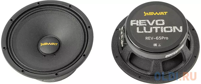 Колонки автомобильные Swat REV-65Pro (без решетки) 94дБ 4Ом 16.5см (6 1/2дюйм) (ком.:2кол.) широкополосные однополосные