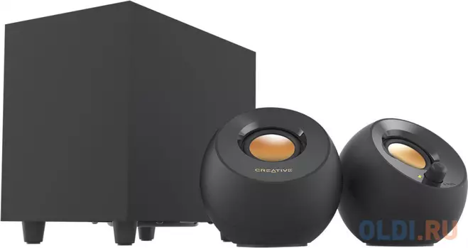 Колонки Creative PEBBLE PLUS 2.1 черный 8Вт