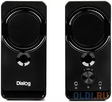 Колонки Dialog Stride AST-22UP черные 2.0 (8W RMS, Phone Out, Mic In,USB)