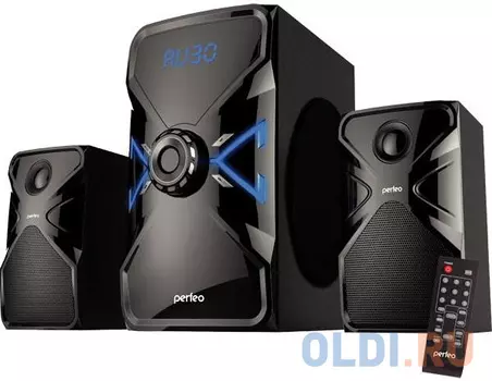 Колонки Perfeo X-TECH PF-167С-BL 2x12 + 15Вт черный