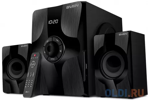 Колонки SVEN MS-315 2.1 чёрные (2x13W + 20W, Bluetooth, ПДУ, USB flash, LED-дисплей, FM-радио)
