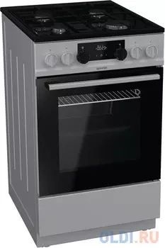 Комбинированные плиты GORENJE/ 85x50x60, комбинированная, Сенсорный программатор IconLED, 4 газовые конфорки, духовка электрическая, серая