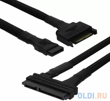 Комбинированный кабель SATA и питание Nanoxia Kombi, 45 см, черный