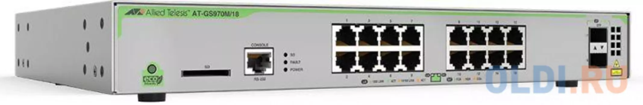 Коммутатор Allied Telesis AT-GS970M/18-50 16G 2SFP управляемый