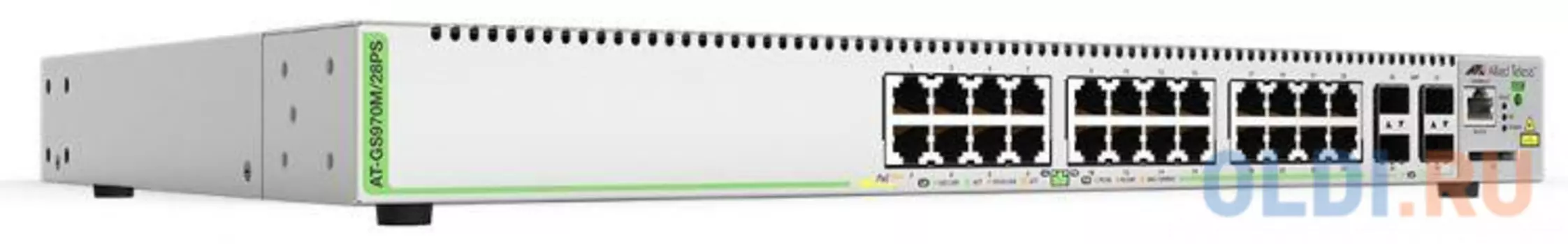 Коммутатор Allied Telesis AT-GS970M/28PS-50 24G 4SFP 24PoE 12PoE+ 370W управляемый