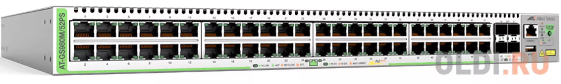 Коммутатор Allied Telesis AT-GS980M/52PS-50 48G 4SFP 48PoE+ 740W