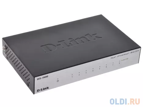 Коммутатор D-Link DES-1008D/L2B Неуправляемый коммутатор с 8 портами 10/100Base-TX