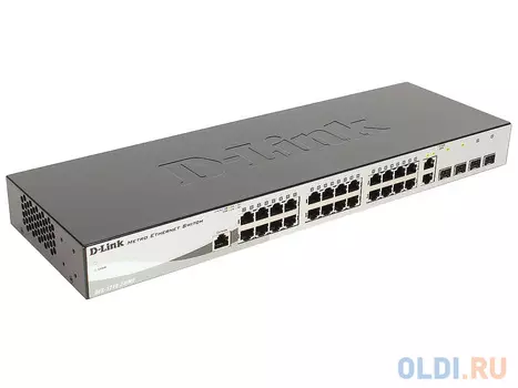 Коммутатор D-Link DES-1210-28/ME/B3B Управляемый коммутатор 2 уровня с 24 портами 10/100Base-TX, 2 портами 100/1000Base-X SFP и 2 комбо-портами 100/10