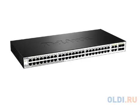 Коммутатор D-Link DES-1210-52/ME/C1A Управляемый коммутатор 2 уровня с 48 портами 10/100Base-TX и 4 комбо-портами 1000Base-T/SFP