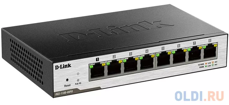 Коммутатор D-LINK DGS-1100-08PD управляемый 8 портов 10/100/1000Mbps