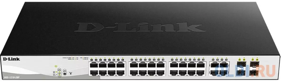 Коммутатор D-LINK DGS-1210-28P 24 порта 10/100/1000Mbps PoE 4xSFP