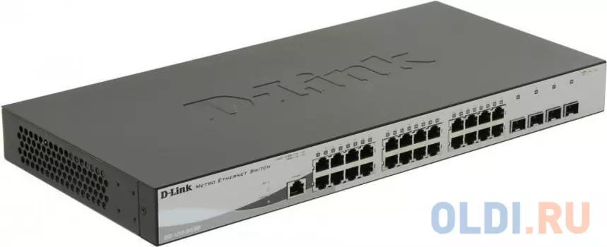 Коммутатор D-Link DGS-1210-28XS/ME/B1A Управляемый коммутатор 2 уровня с 24 портами 100/1000Base-X SFP и 4 портами 10GBase-X SFP+