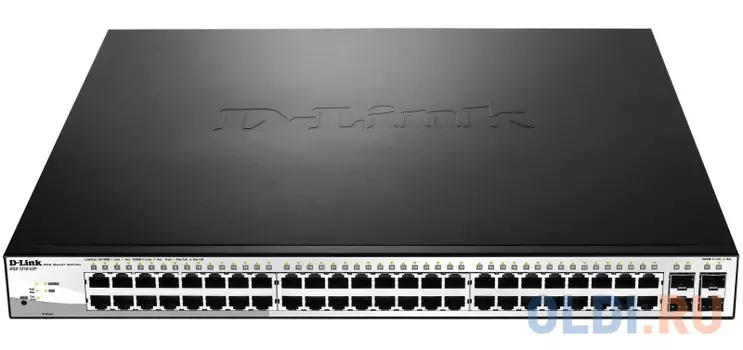 Коммутатор D-Link DGS-1210-52 настраиваемый WebSmart с 48 портами 10/100/1000Base-T и 4 комбо-портами 100/1000Base-T/SFP