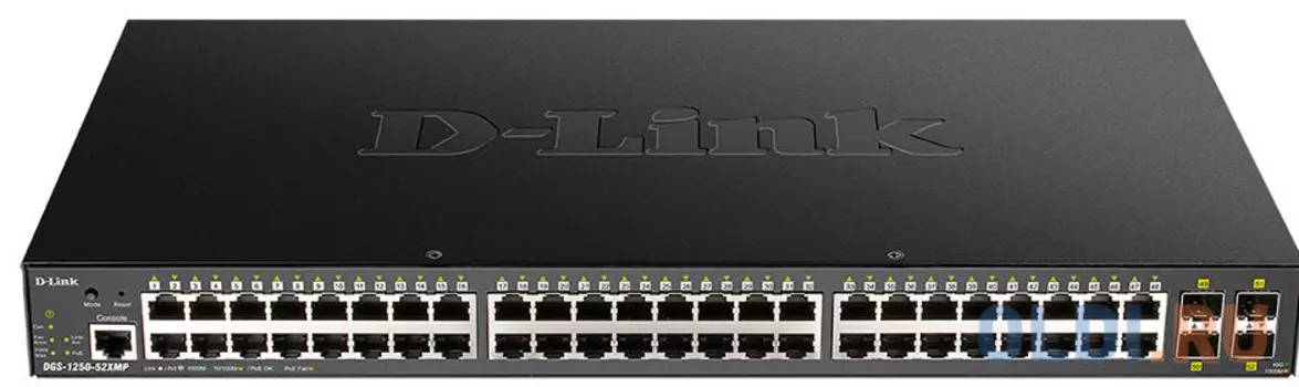 Коммутатор D-Link DGS-1250-52XMP/A1A 48G 4SFP+ 48PoE+ 370W настраиваемый