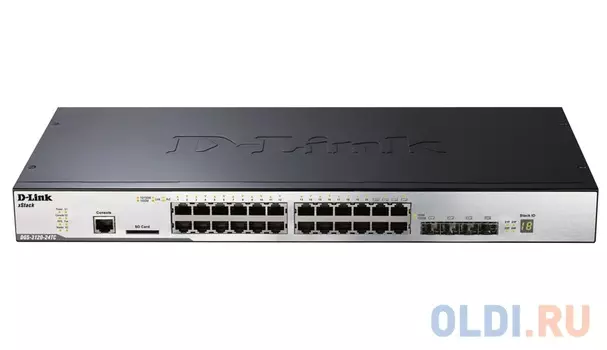 Коммутатор D-Link DGS-3120-24TC/B1ARI Управляемый коммутатор 3 уровня с 20 портами 10/100/1000Base-T, 4 комбо-портами 100/1000Base-T/SFP, 2 портами 10