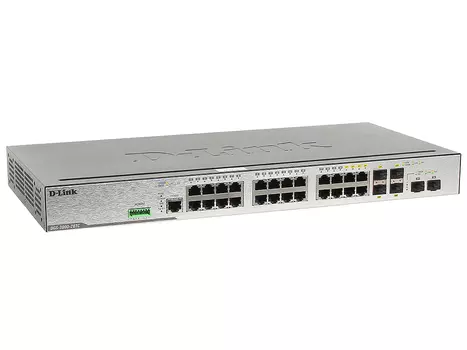 Коммутатор D-Link Switch DGS-3000-26TC/A1A/A2A Управляемый коммутатор уровня 2 с 20 портами 10/100/1000 Base-T, 4 комбо-портами 10/100/1000BASE-T/SFP