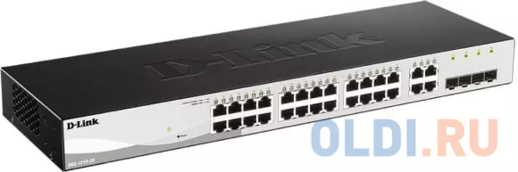 Коммутатор/ DGS-1210-28/FL Managed L2 Switch 24x1000Base-T, 4xCombo 1000Base-T/SFP, Surge 6KV, CLI