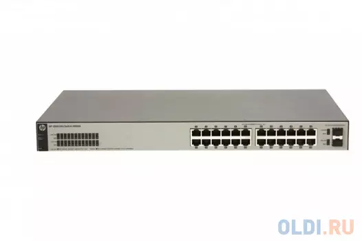 Коммутатор HP 1820-24G (J9980A) Коммутатор второго уровня с интеллектуальным управлением оснащен 24 портами 10/100/1000 и 2 портами SFP 100/1000