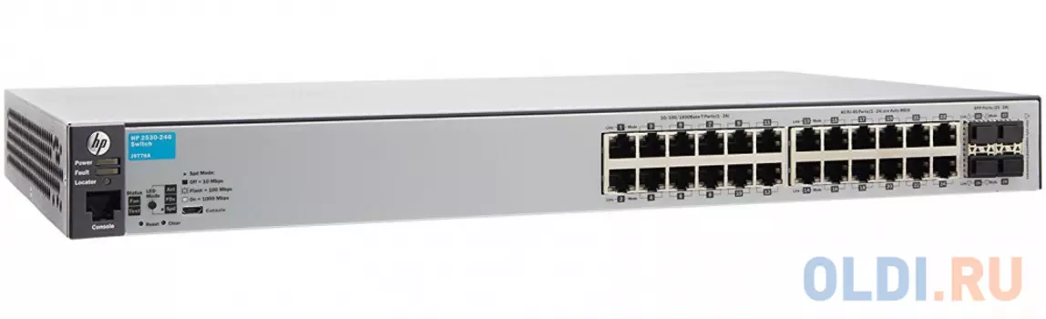 Коммутатор HP 2530-24G (J9776A) Managed, 24*10/100/1000 + 4 SFP, 19"