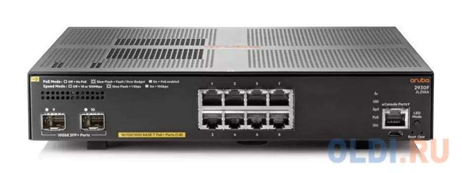 Коммутатор HP Aruba 2930F 8G PoE+ 2SFP+ Swch