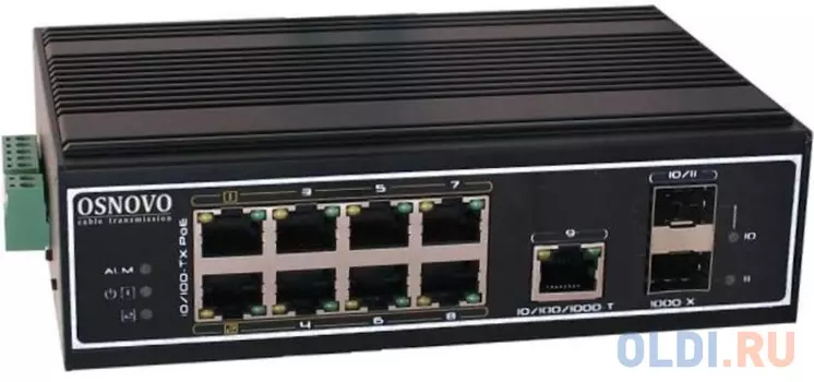 Коммутатор Osnovo SW-60812/I 8x100Mb 1G 2SFP 300W