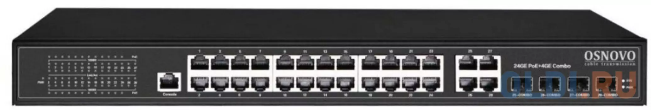 Коммутатор Osnovo SW-8244/L(400W) 28G 24PoE+ 400W управляемый