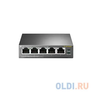 Коммутатор TP-LINK TL-SG1005P 5-портовый гигабитный настольный коммутатор с 4 портами PoE