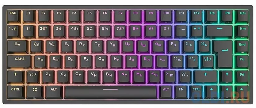 Компактная (75%) механическая клавиатура Royal Kludge RK84 - 3 типа подключения, 84 клавиши, чёрная, переключатели RK Red